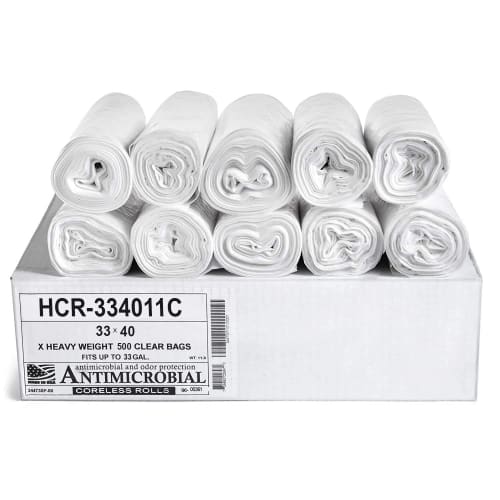 Can Liner, High Density, 33x40 Rolls, Natural, 9 Micron, Fits 33 Gallon